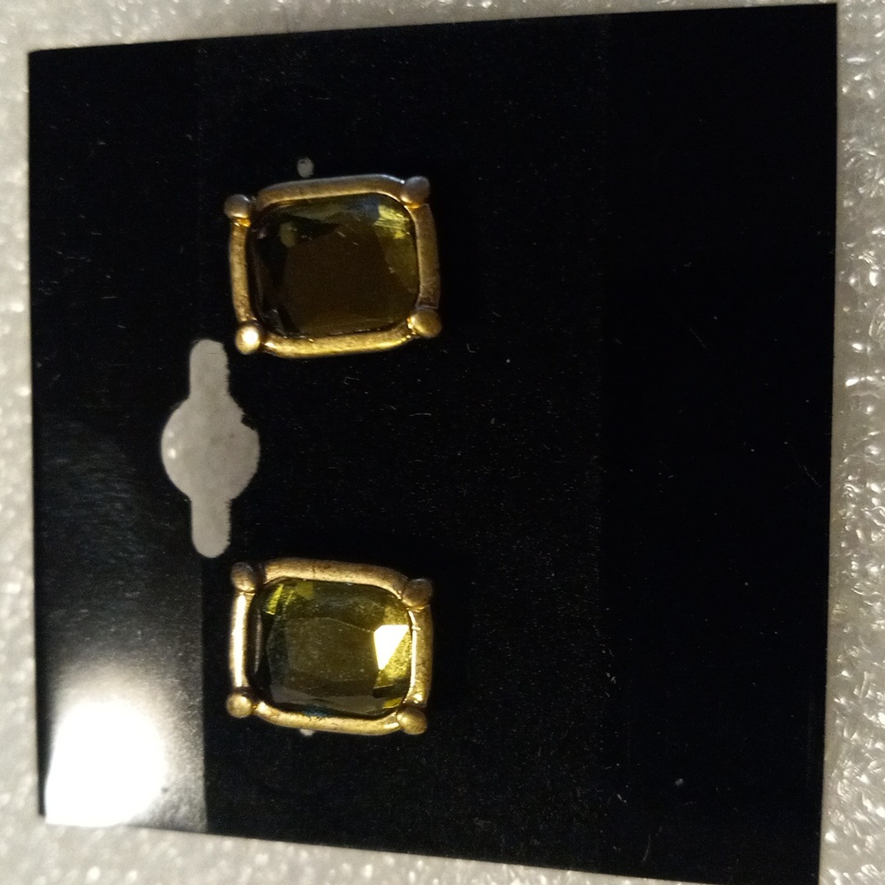 Lia Sophia multi Faceted green princess cut